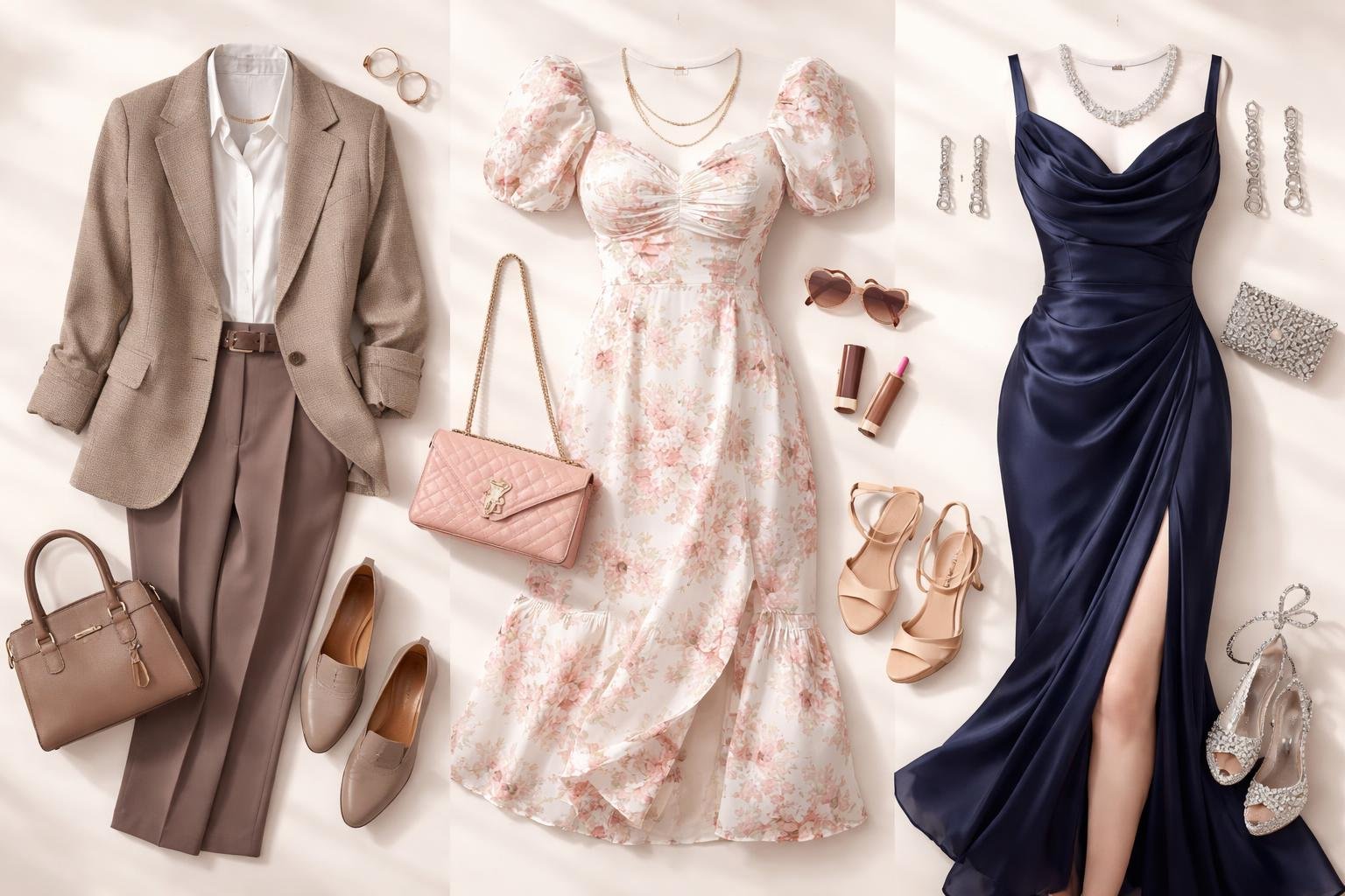 Üzleti öltözék, romantikus ruhák és elegáns események ruhái